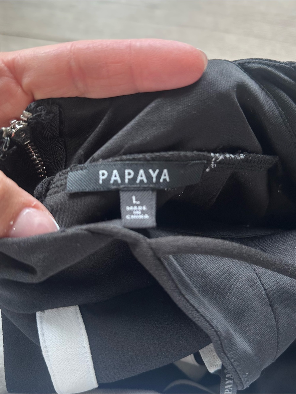 Papaya Black Contrast Trim Bodycon Mini Dress Women Large Cocktail Party Dress - Picture 5 of 6